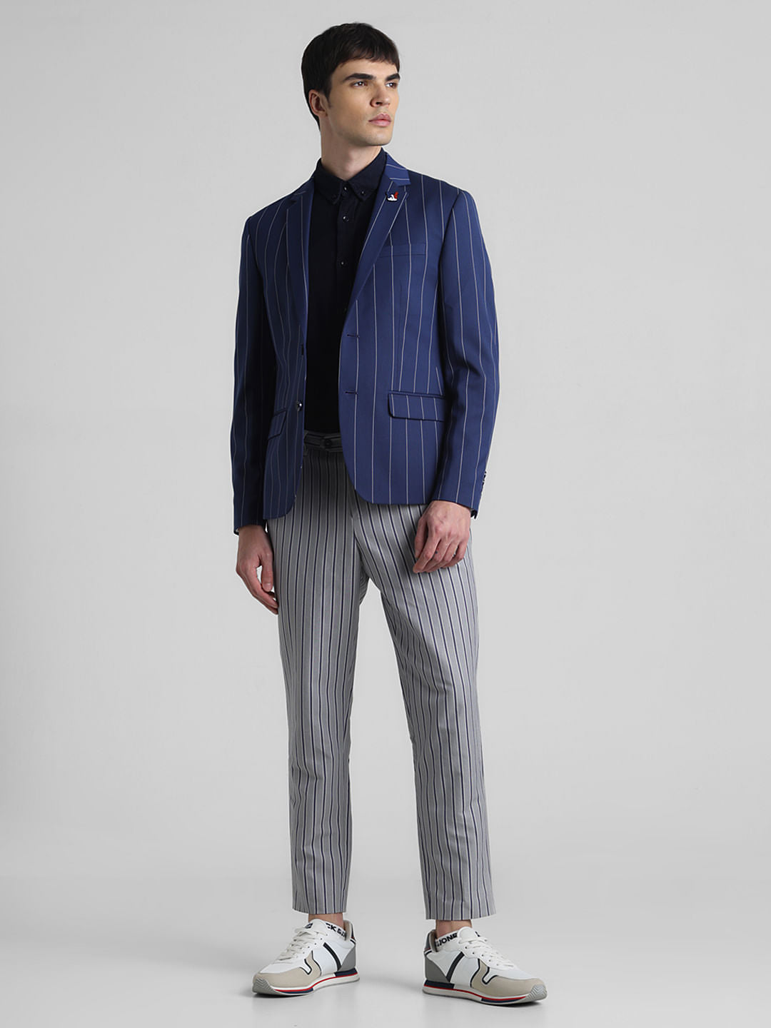 Blue Striped Formal Blazer