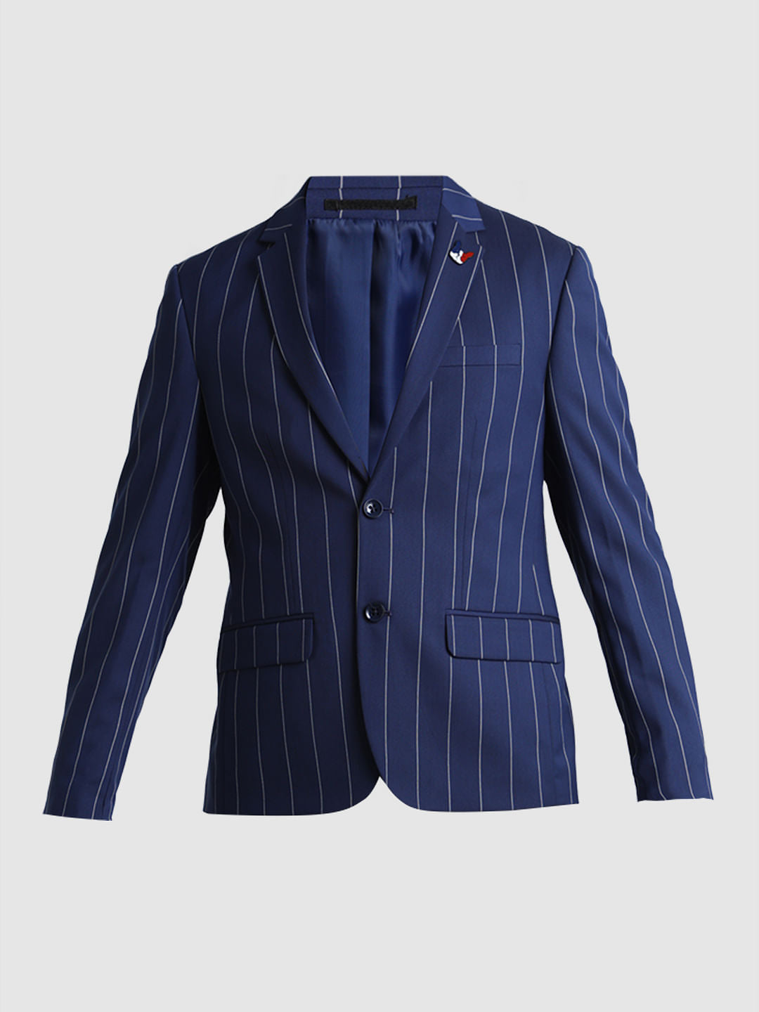 Blue Striped Formal Blazer
