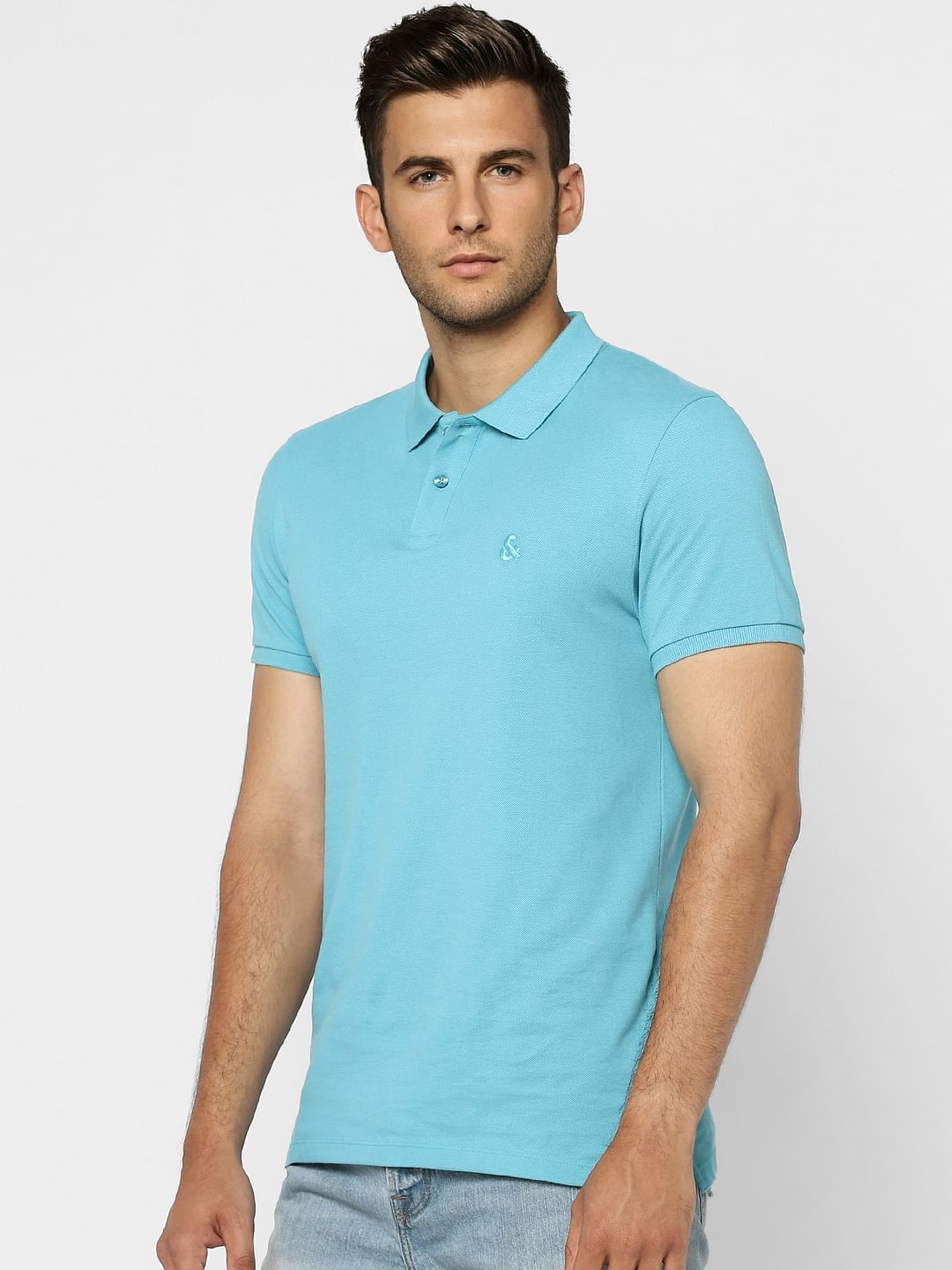 Blue Polo Neck T-shirt