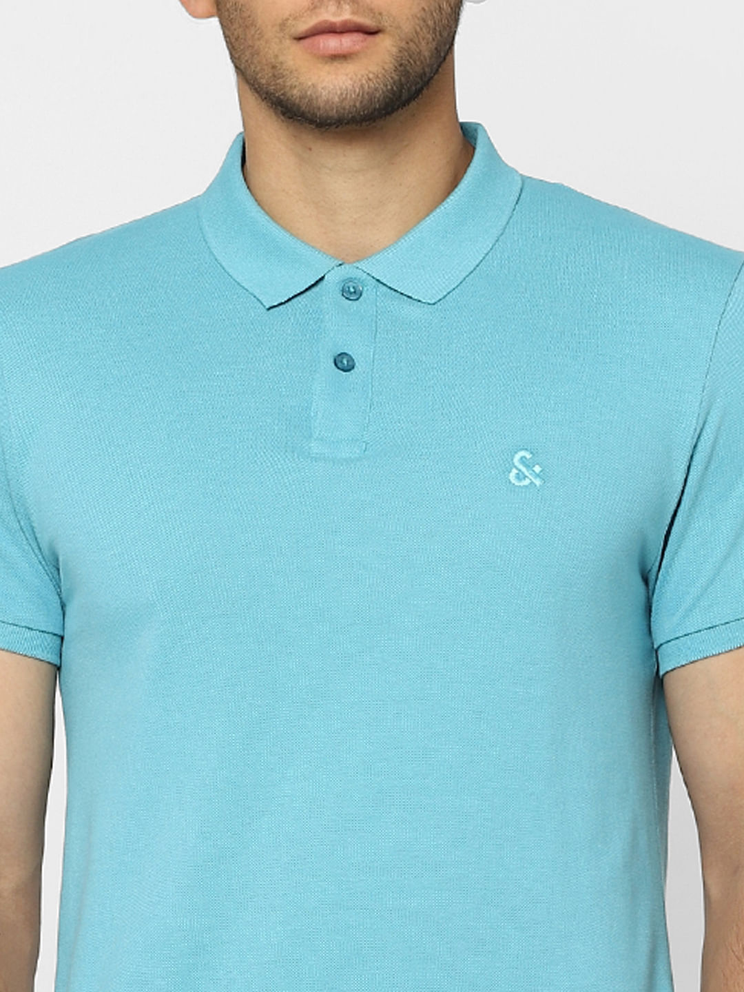 Blue Polo Neck T-shirt