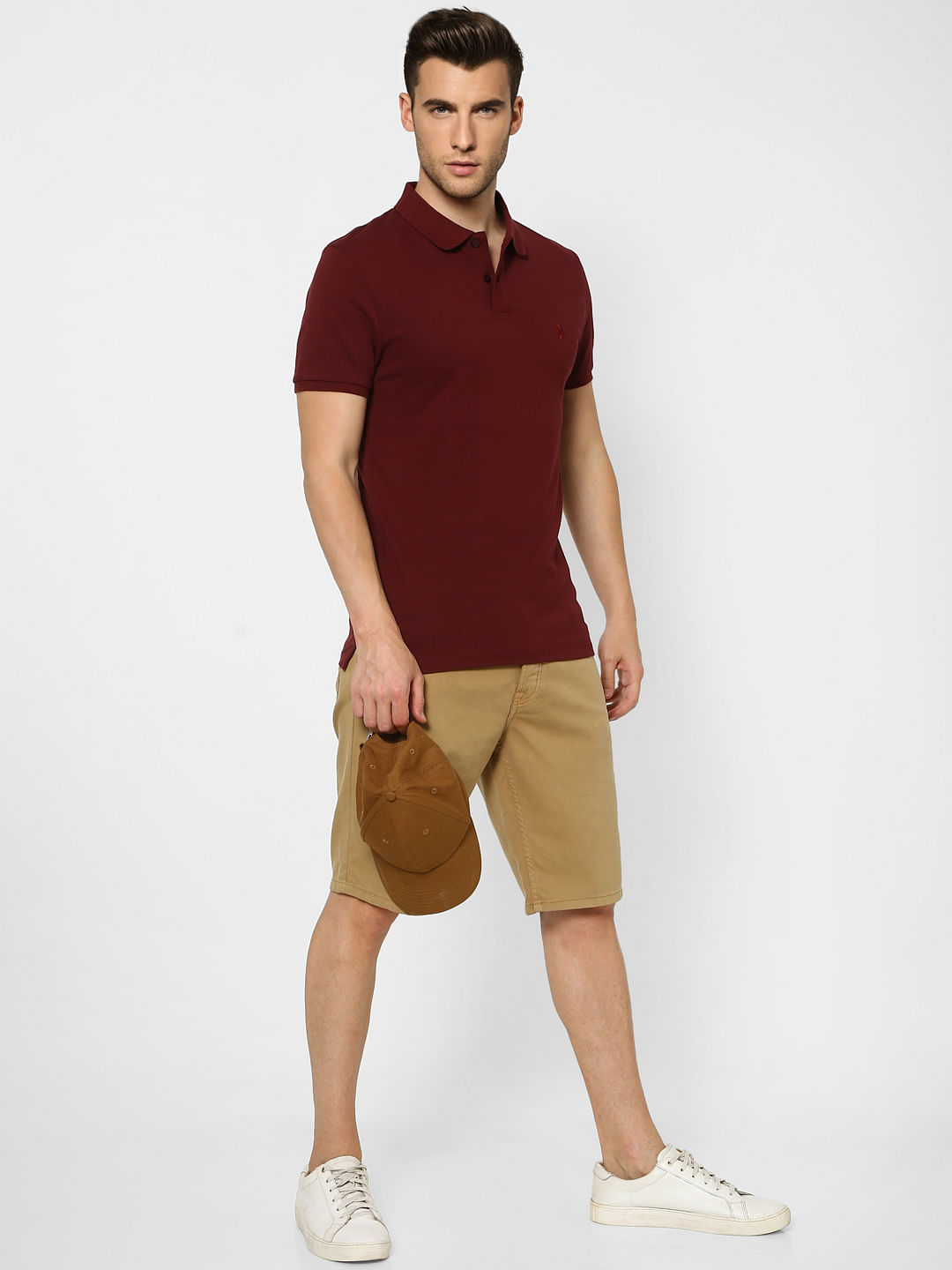 Maroon Polo Neck T-shirt