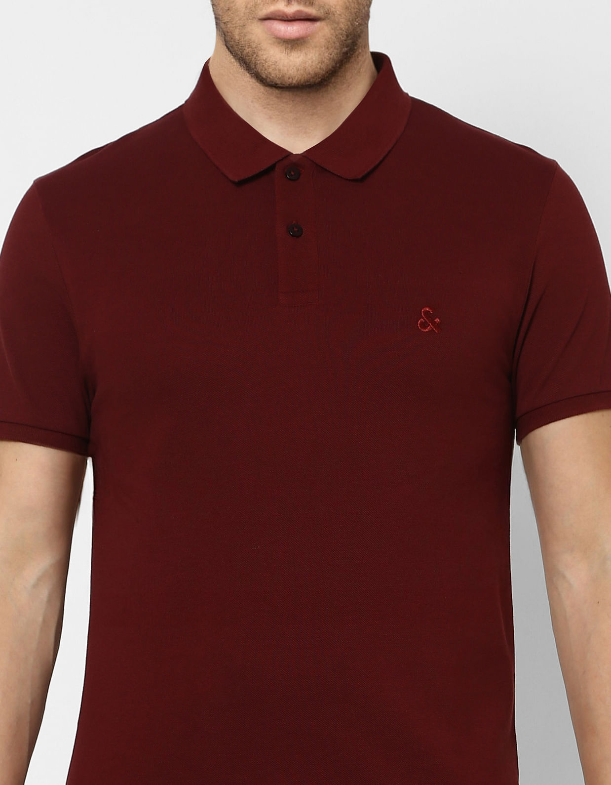 Maroon Polo Neck T-shirt
