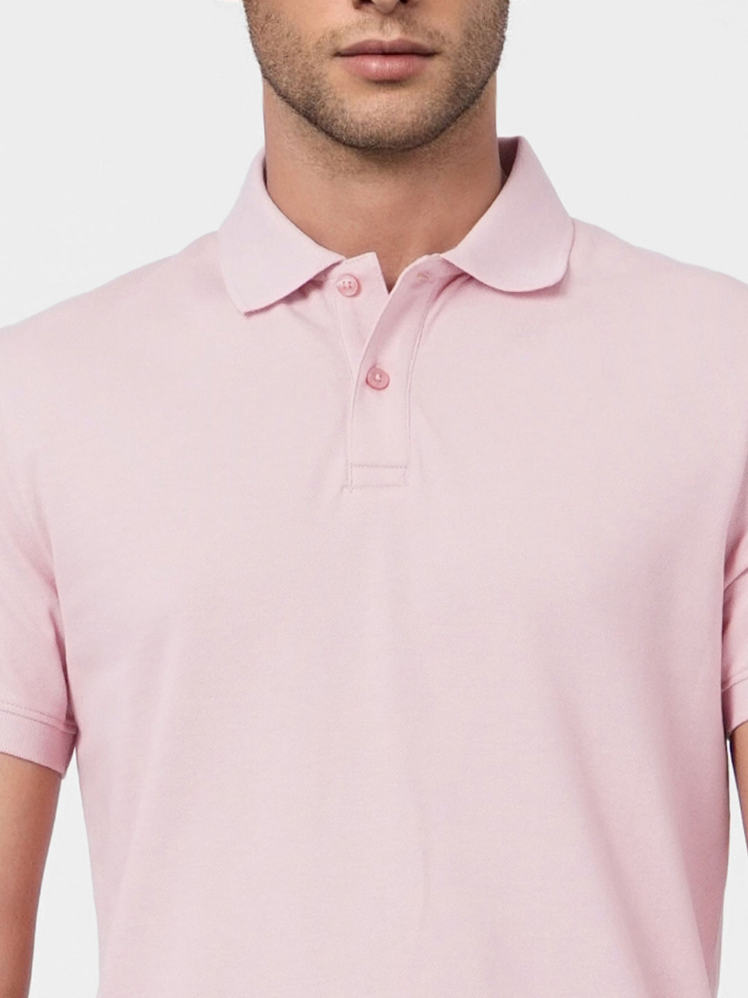 Pink Polo Neck T-shirt