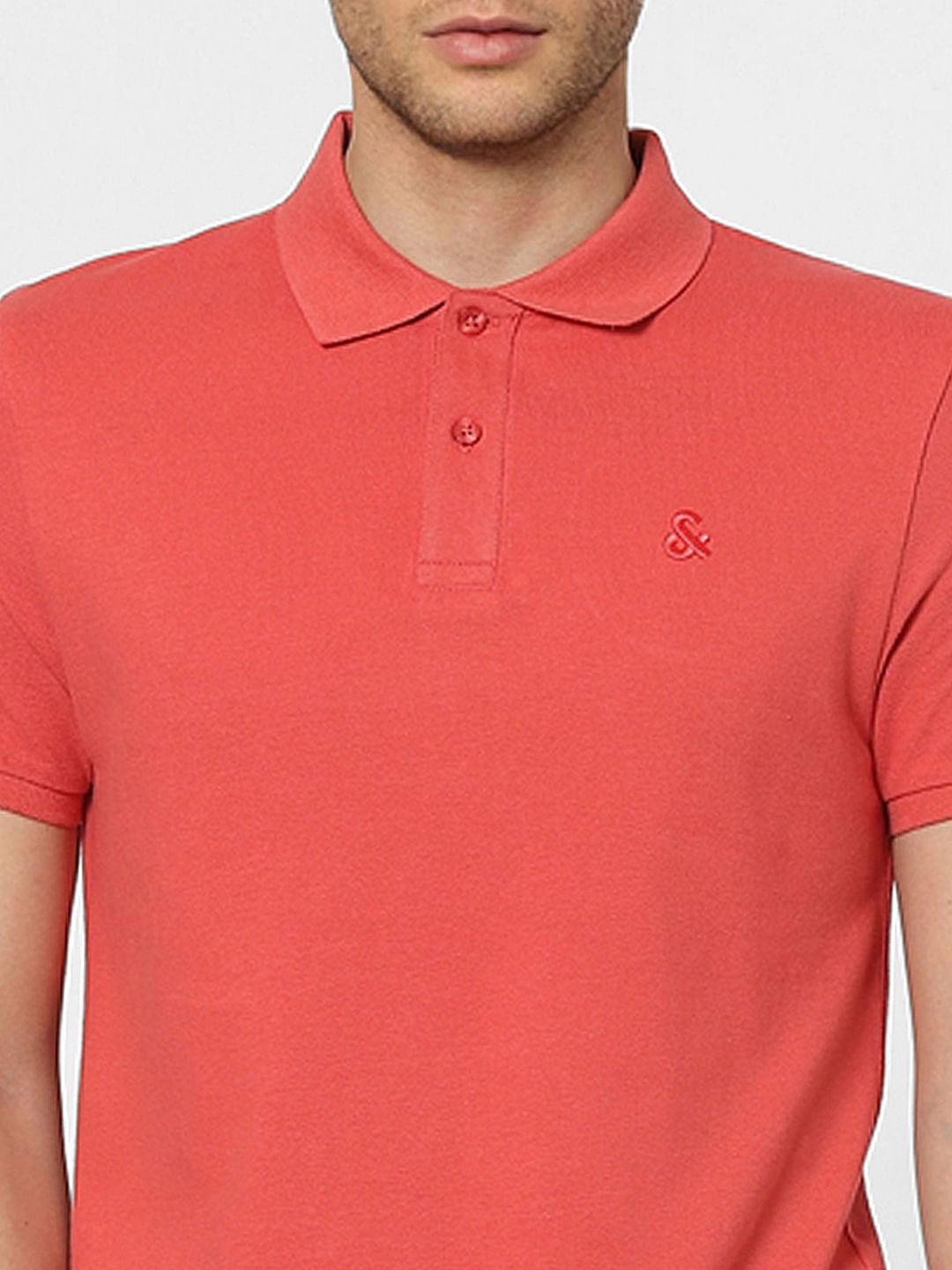 Coral Polo Neck T-shirt