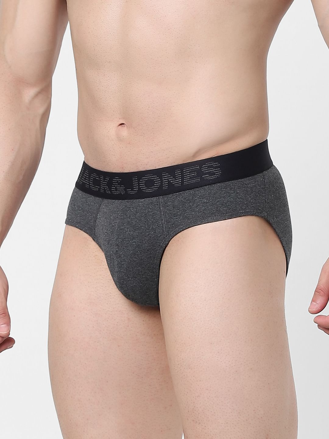 Grey Logo Print Briefs