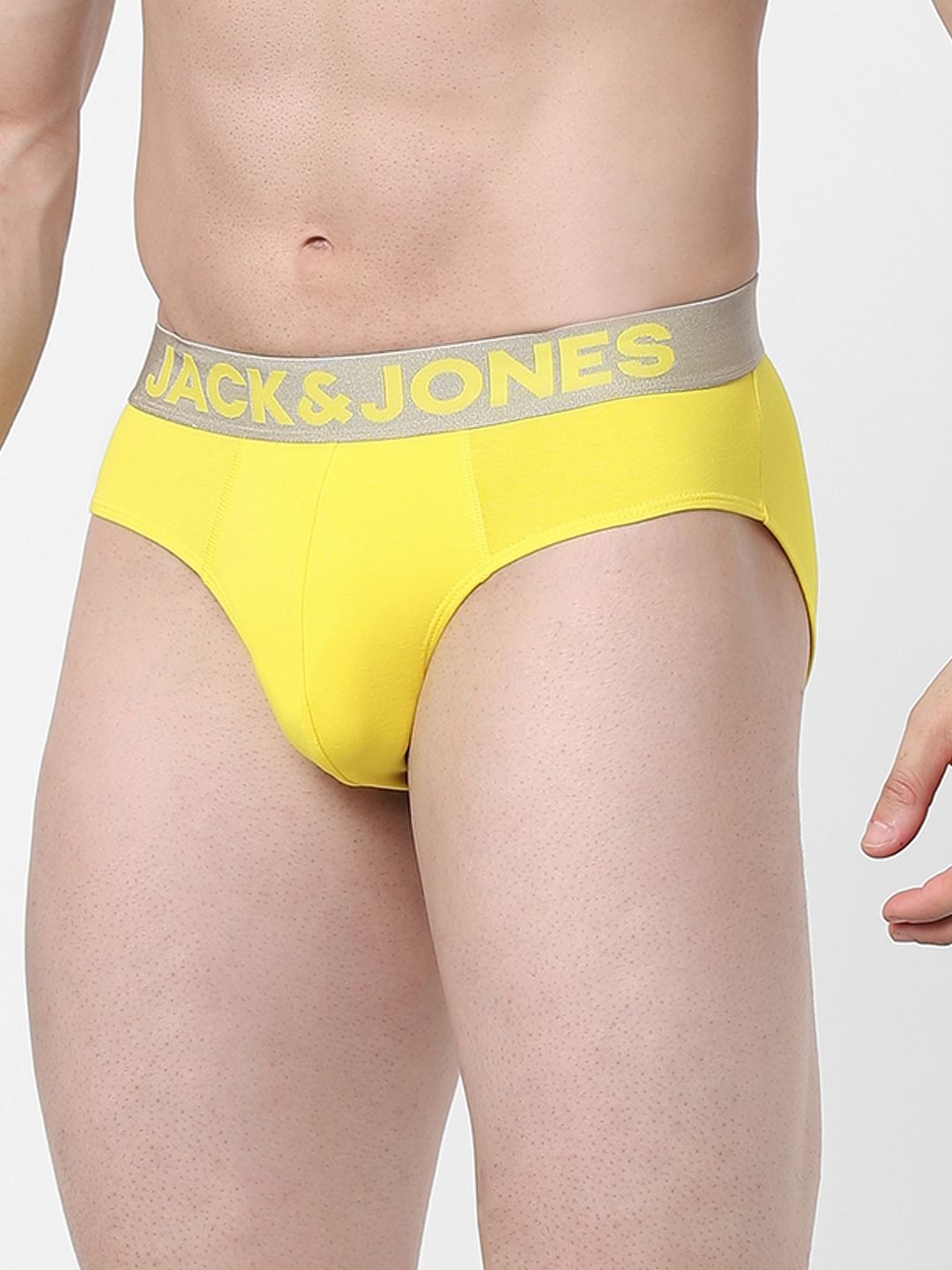 Yellow Logo Print Briefs