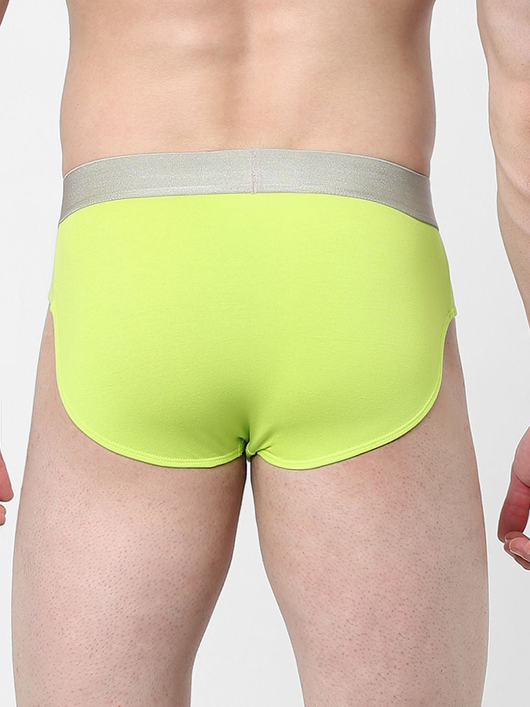 Lemon Yellow Logo Print Briefs