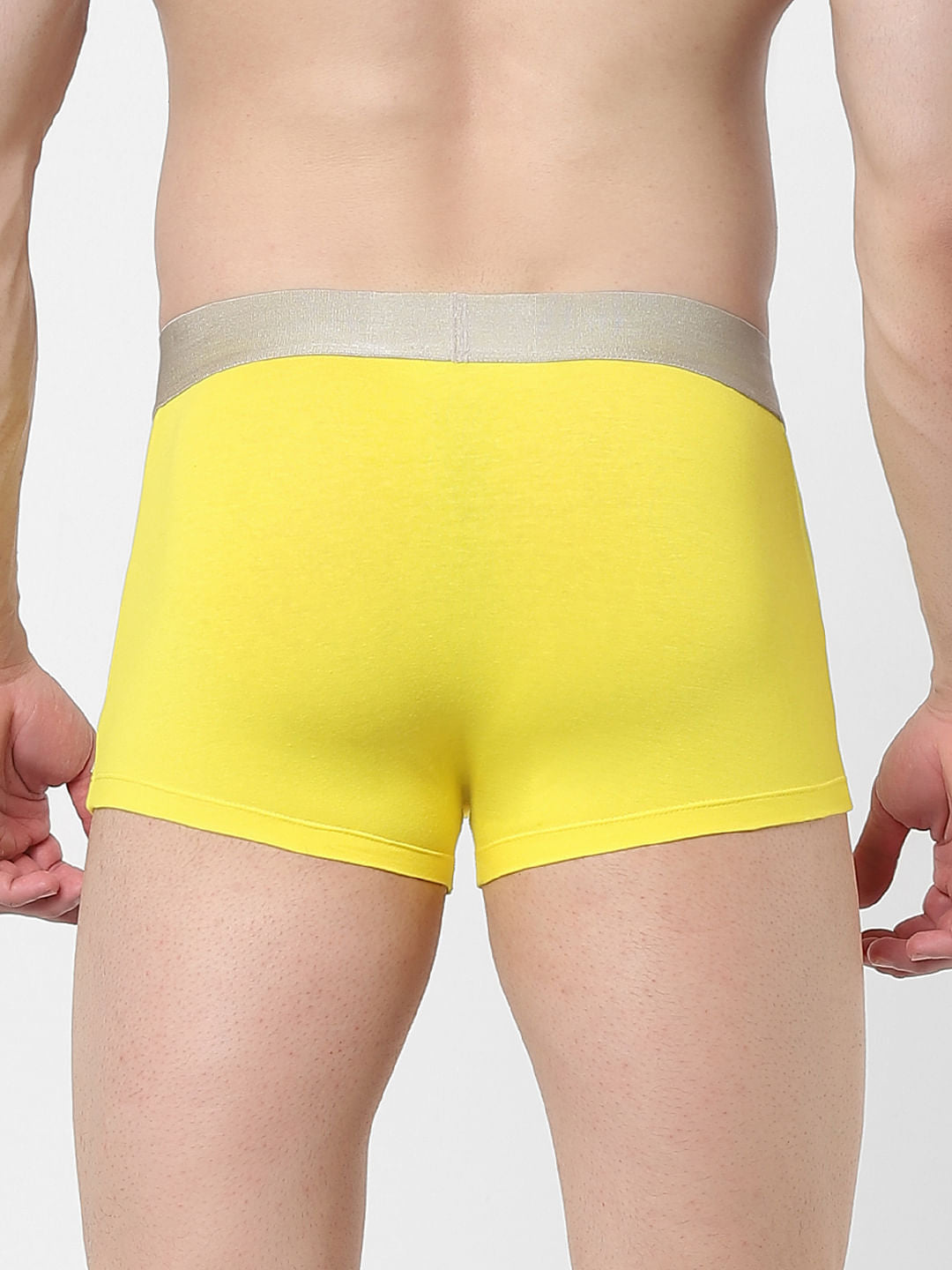 Yellow Logo Print Trunks
