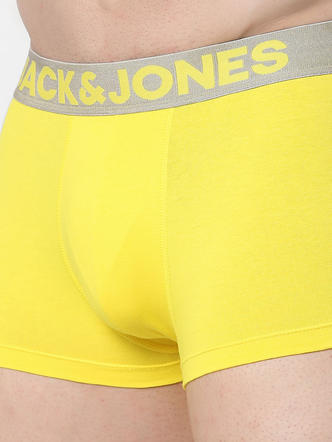 Yellow Logo Print Trunks