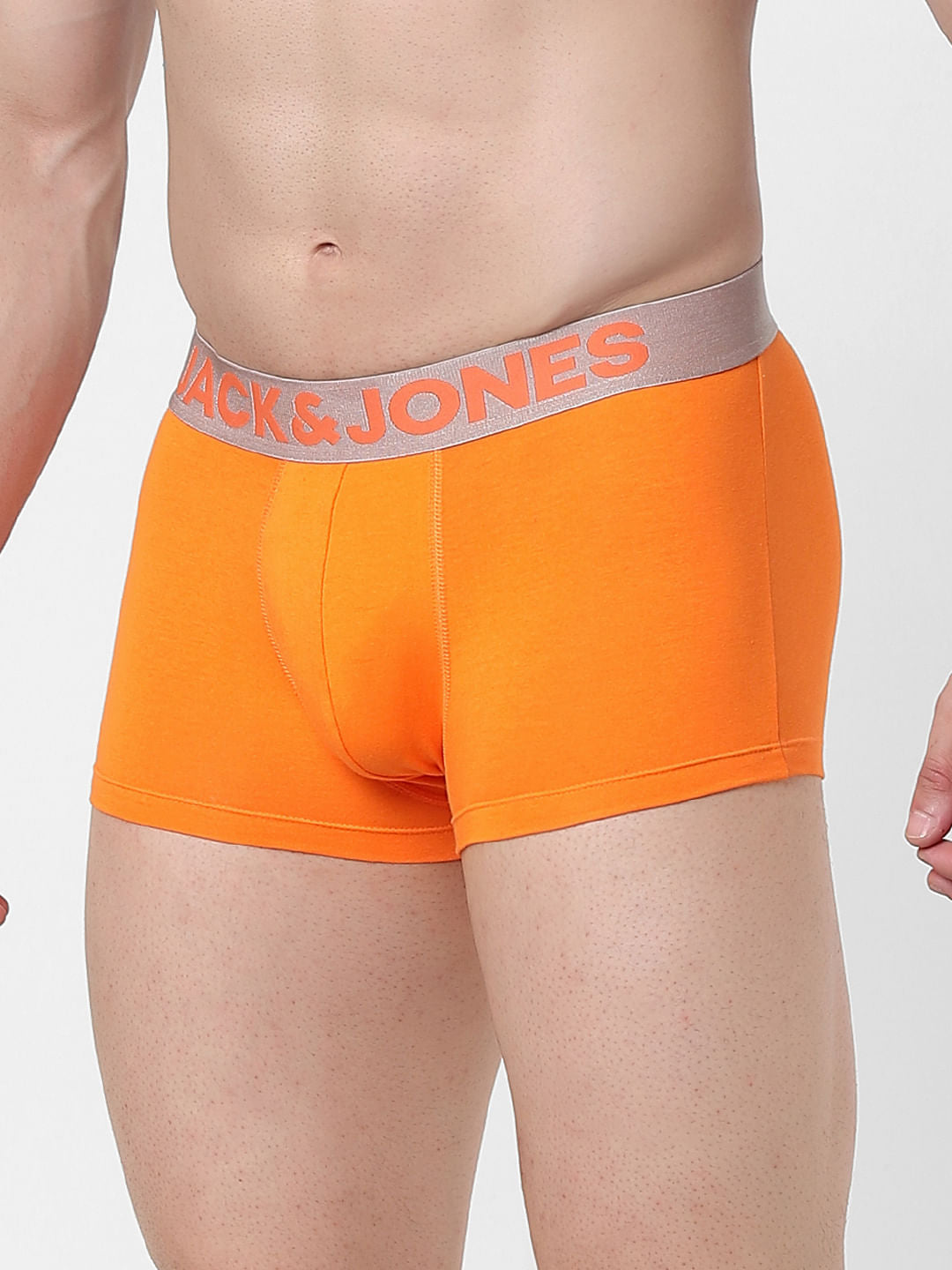 Orange Logo Print Trunks
