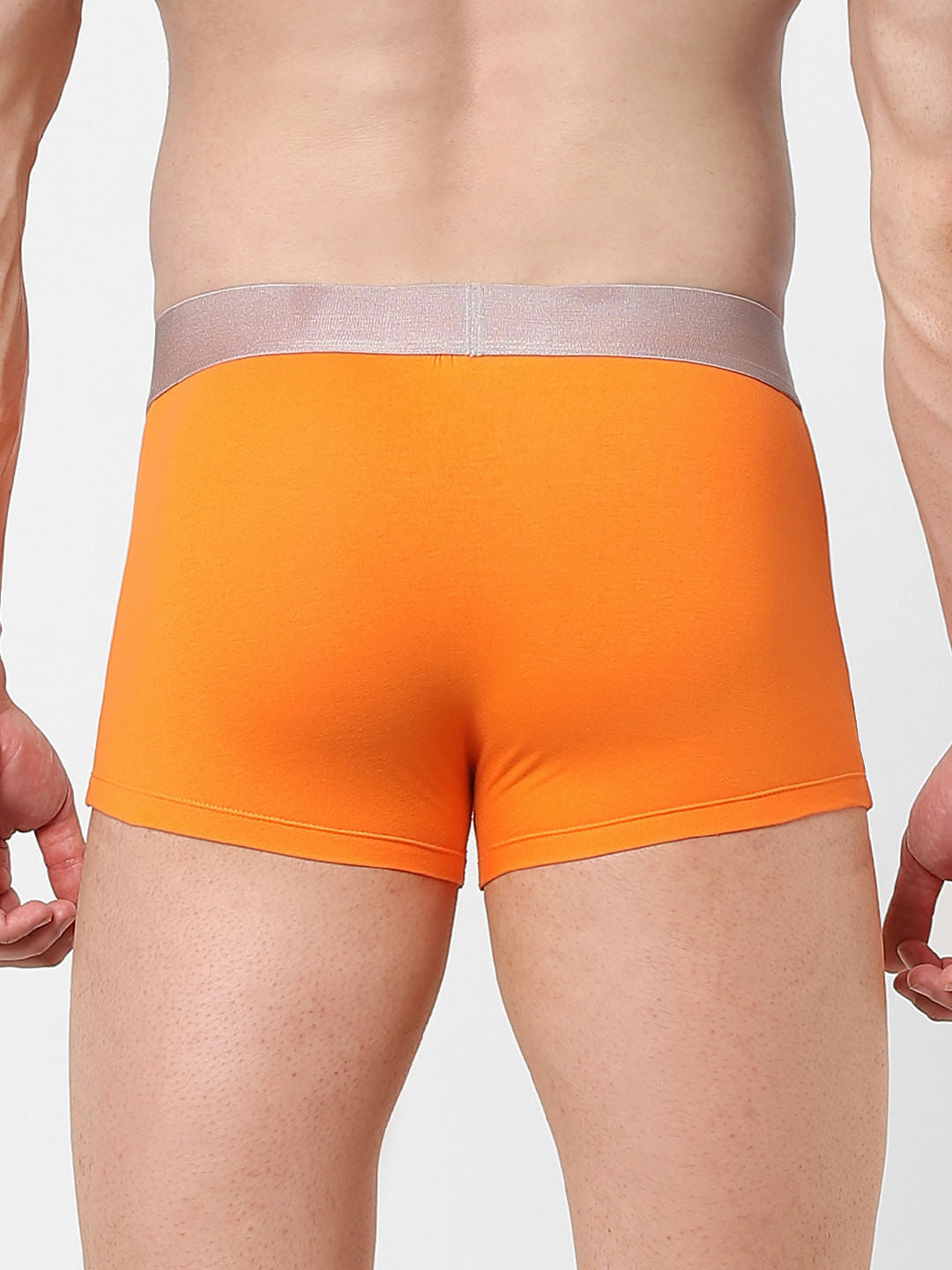 Orange Logo Print Trunks