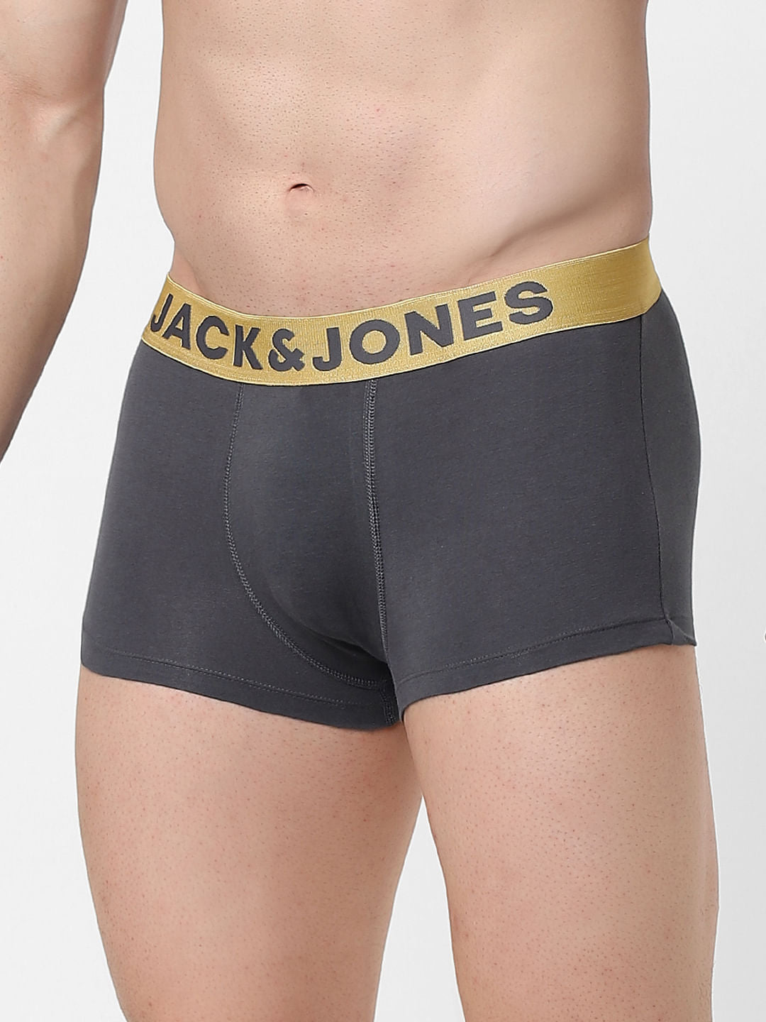 Grey Logo Print Trunks