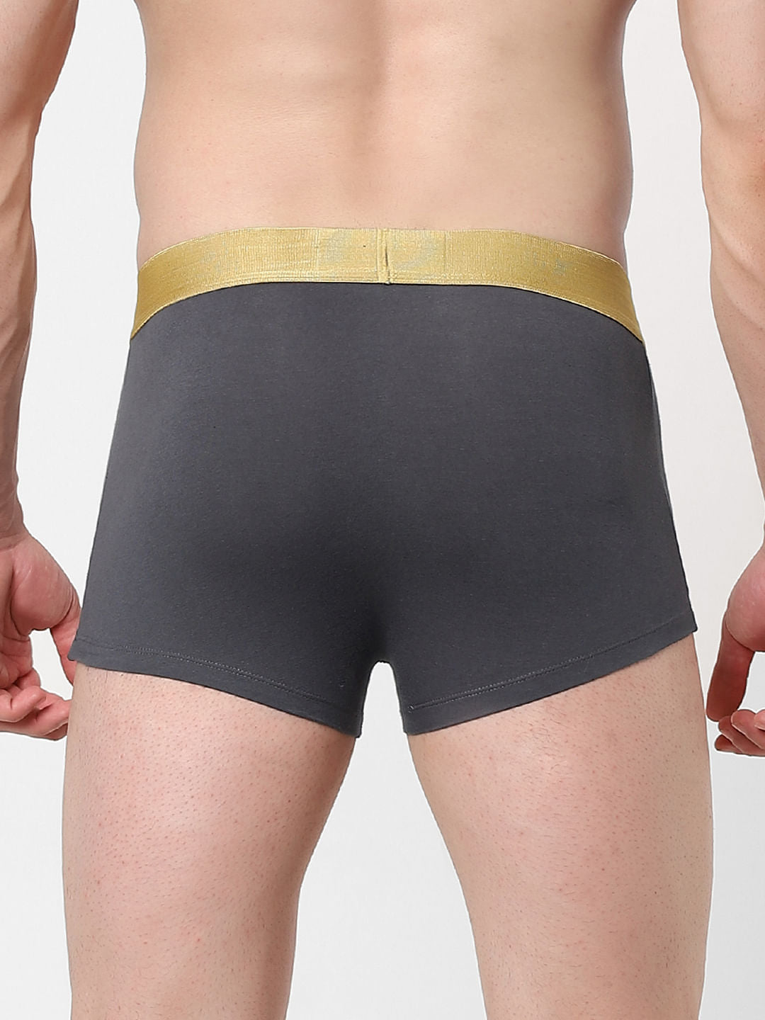 Grey Logo Print Trunks