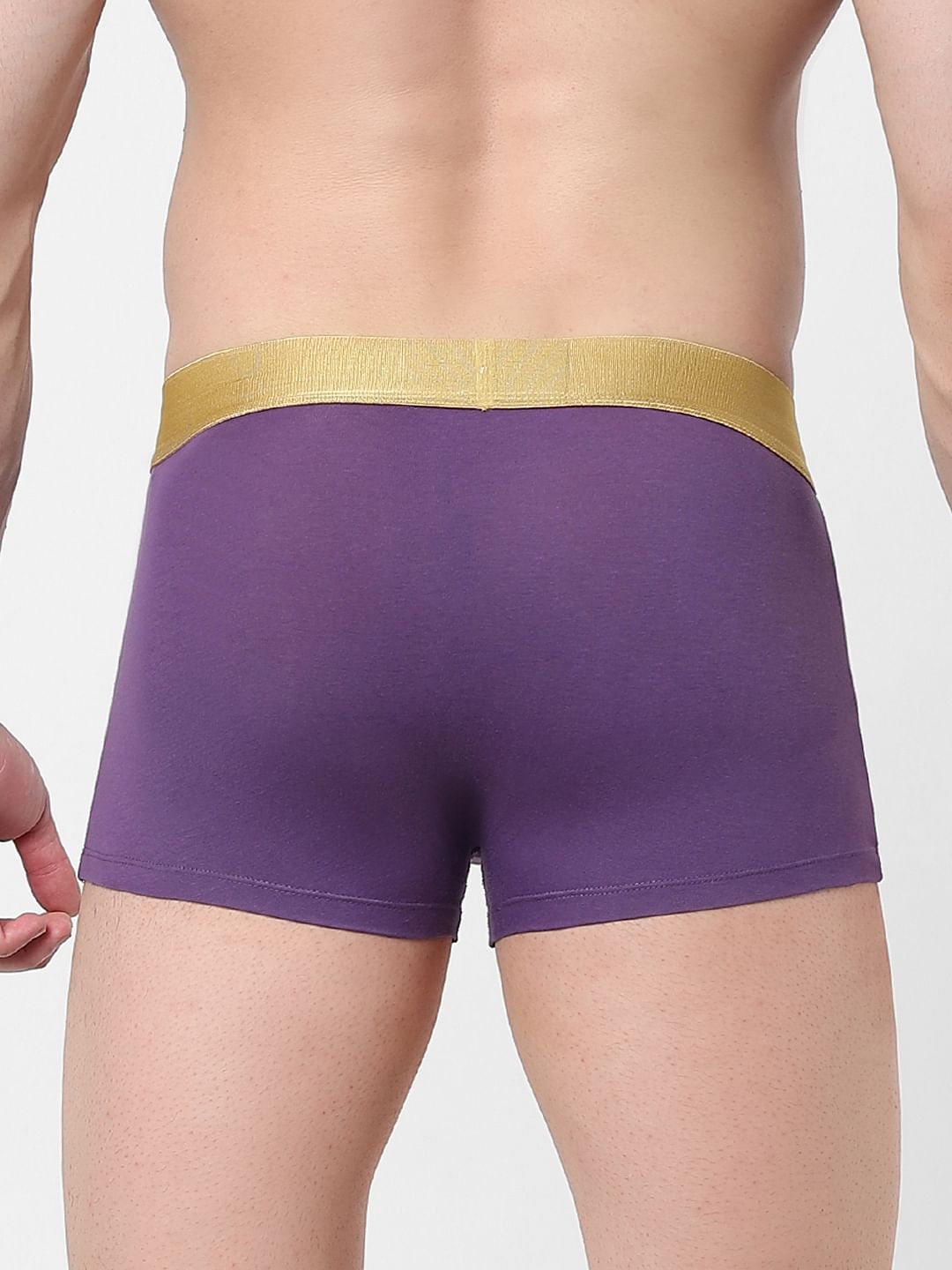 Purple Logo Print Trunks