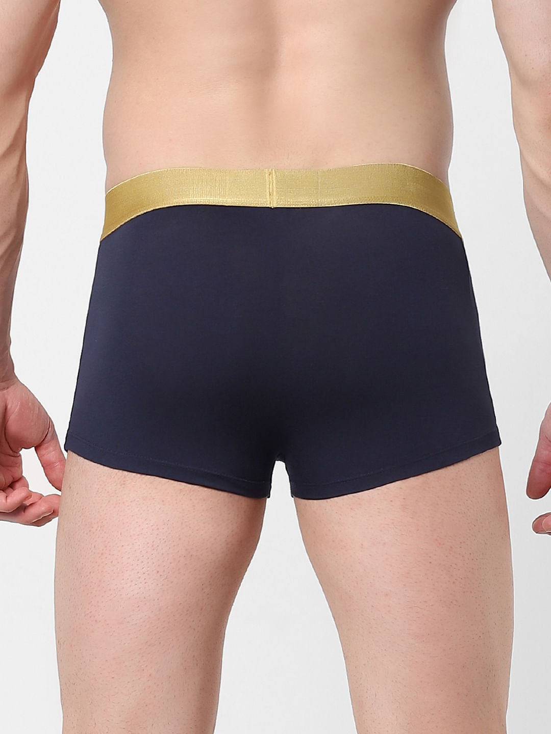 Navy Blue Logo Print Trunks