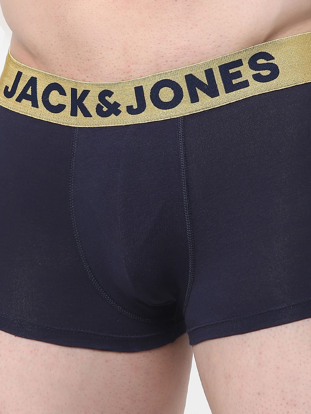 Navy Blue Logo Print Trunks