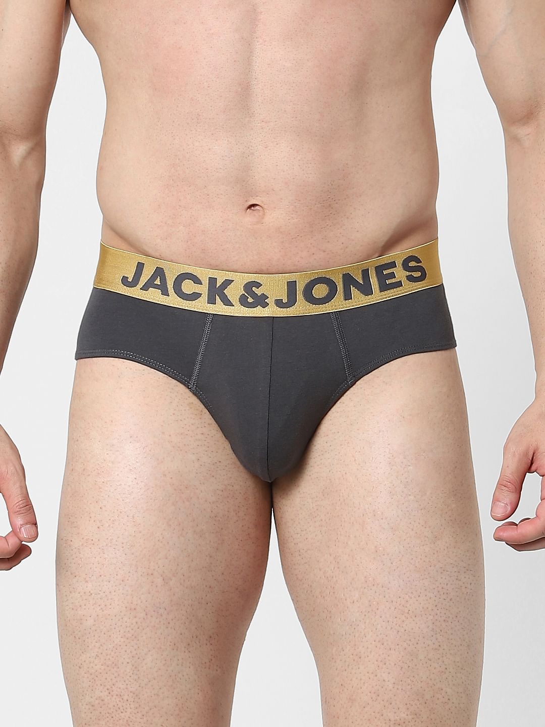 Grey Logo Print Briefs
