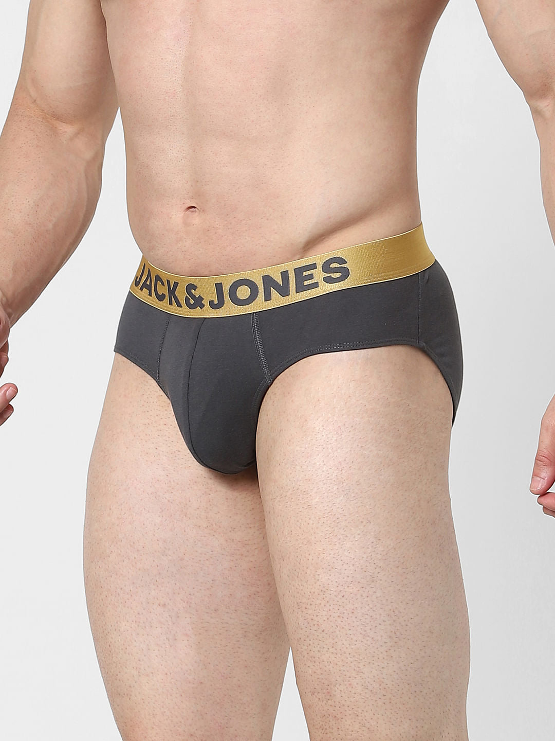 Grey Logo Print Briefs