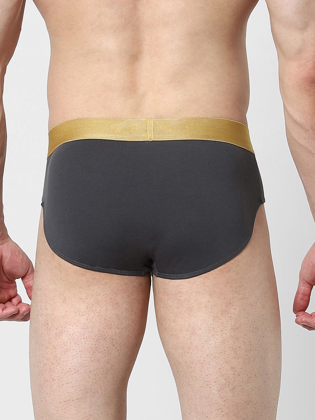 Grey Logo Print Briefs