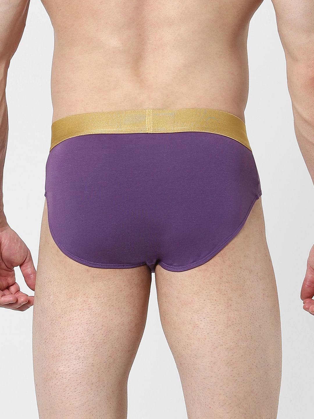 Purple Logo Print Briefs
