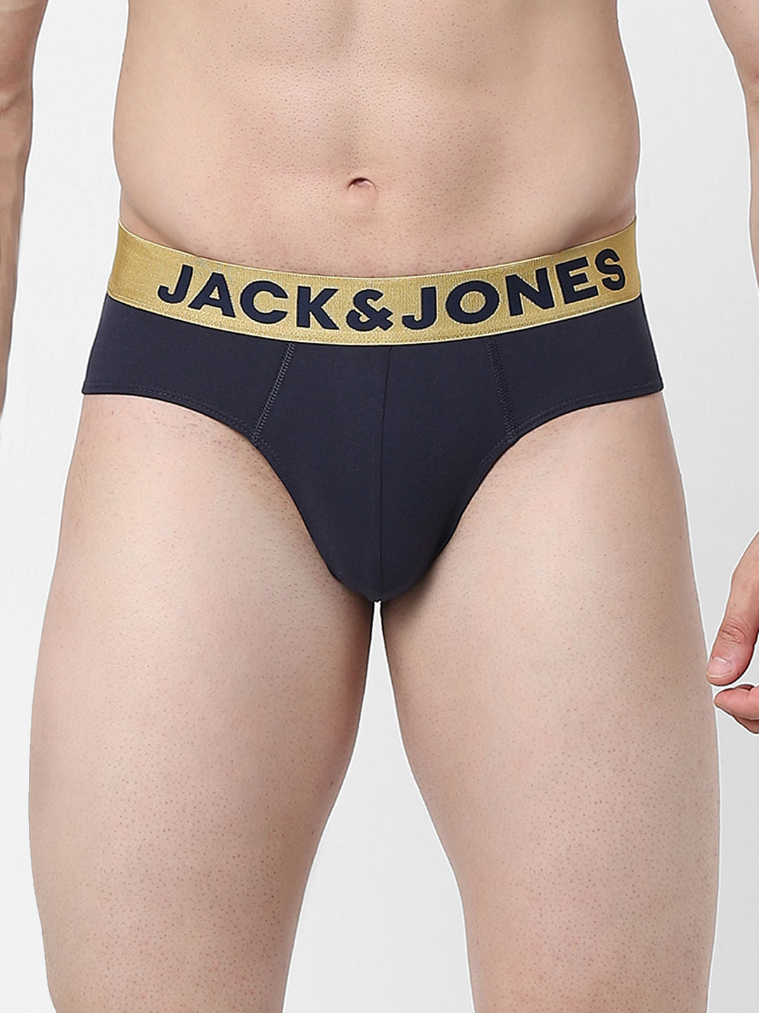 Navy Blue Logo Print Briefs