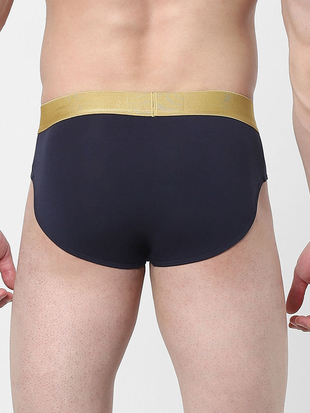Navy Blue Logo Print Briefs