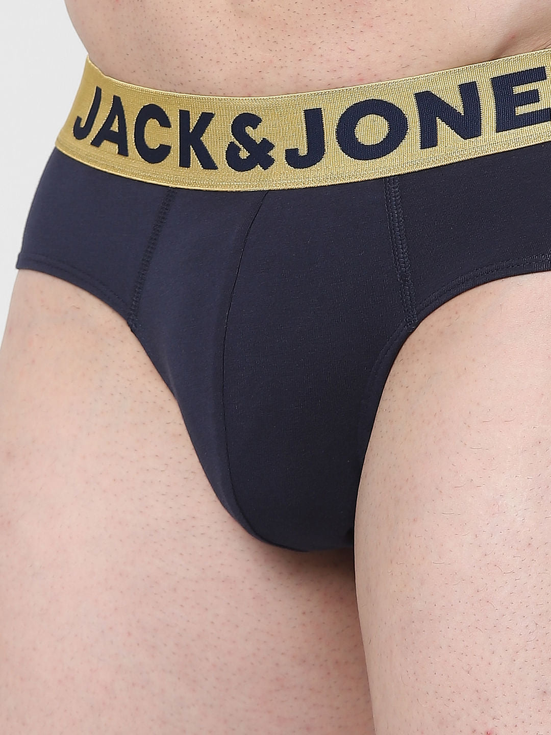 Navy Blue Logo Print Briefs