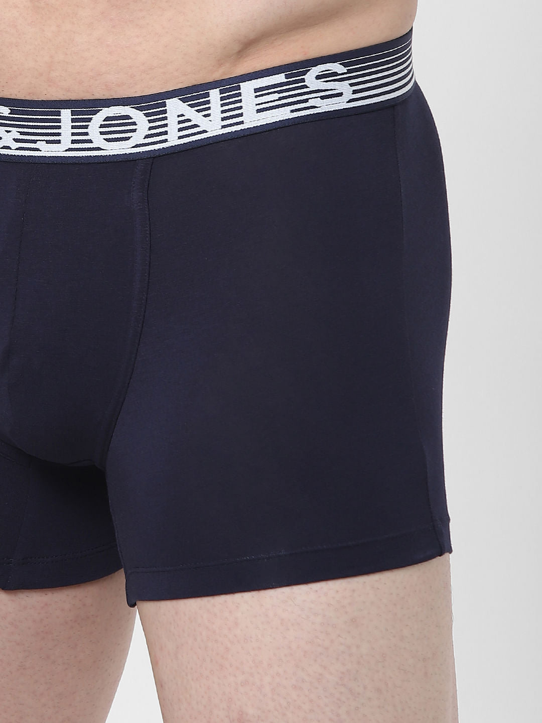 Navy Blue Logo Print Trunks