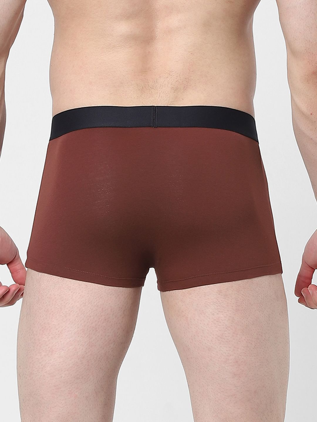 Brown Logo Print Trunks