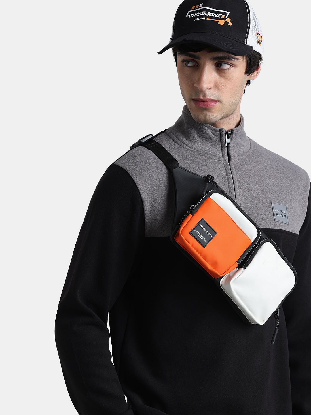 Black Colourblocked Chestpack