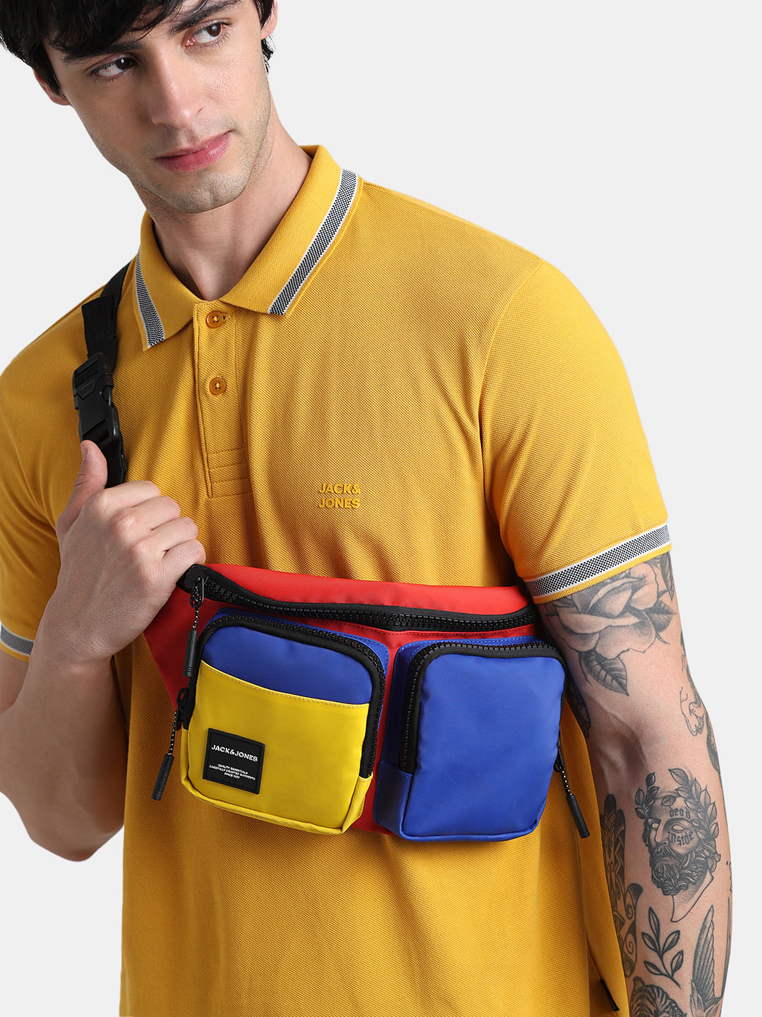 Red Colourblocked Chestpack