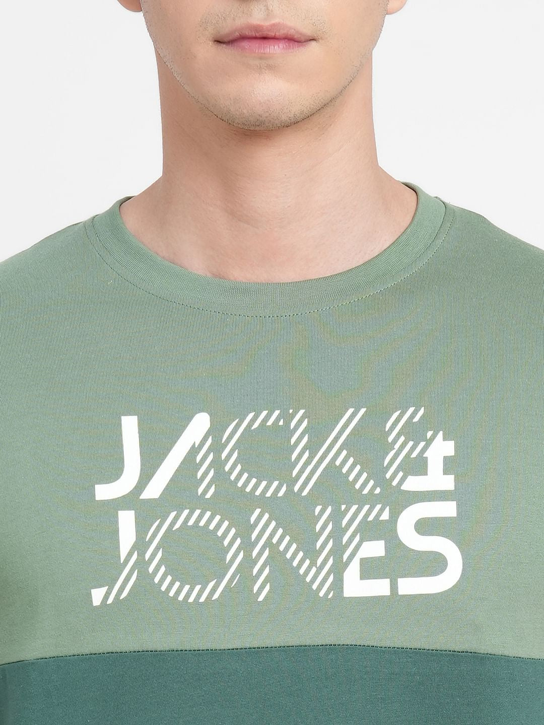 Green Logo Print Crew Neck T-shirt
