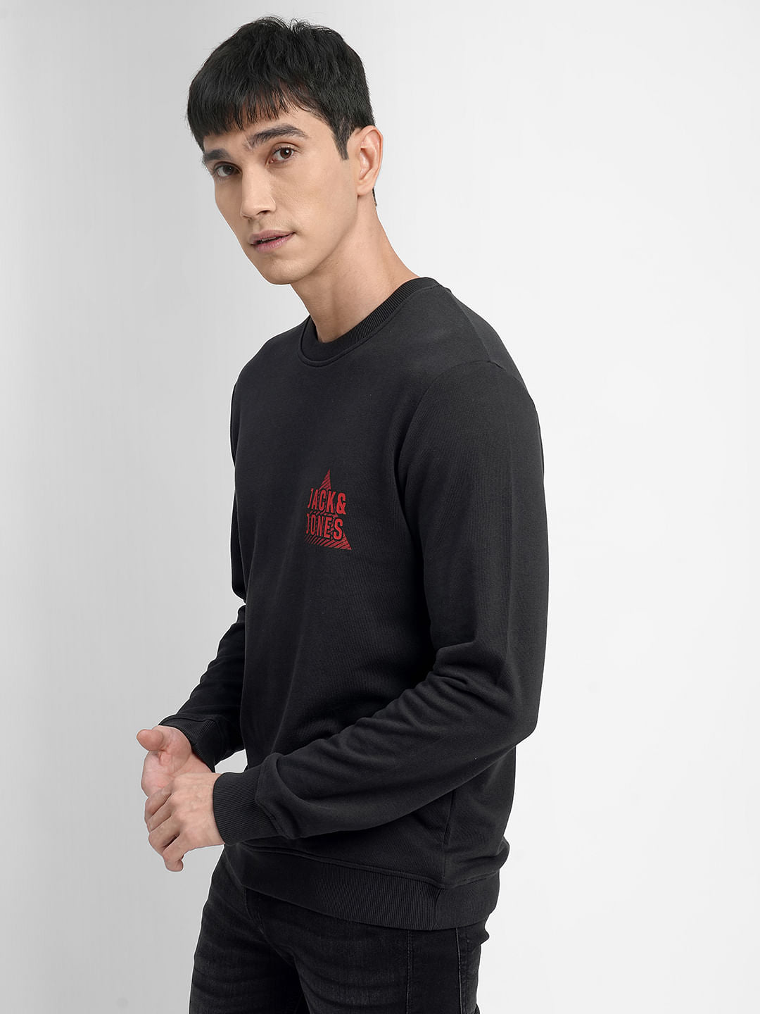 Black Logo Print Sweatshirt