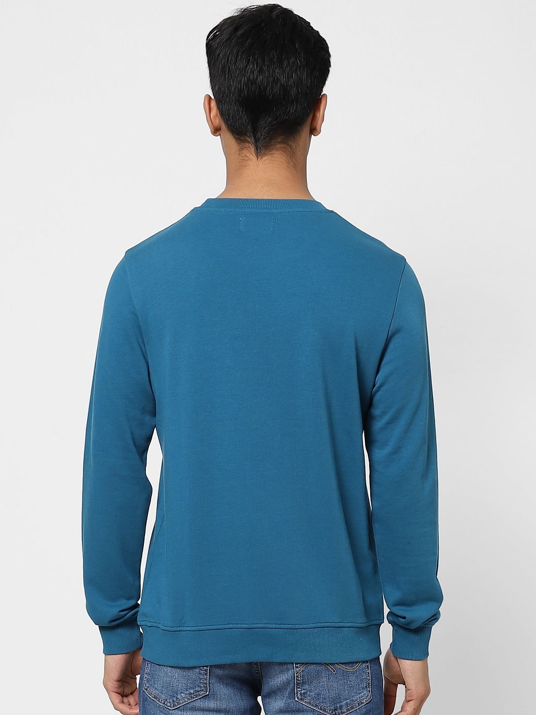 Blue Logo Print Sweatshirt