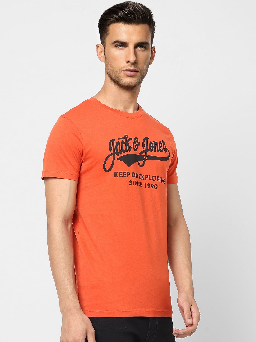 Red Logo Print Crew Neck T-shirt