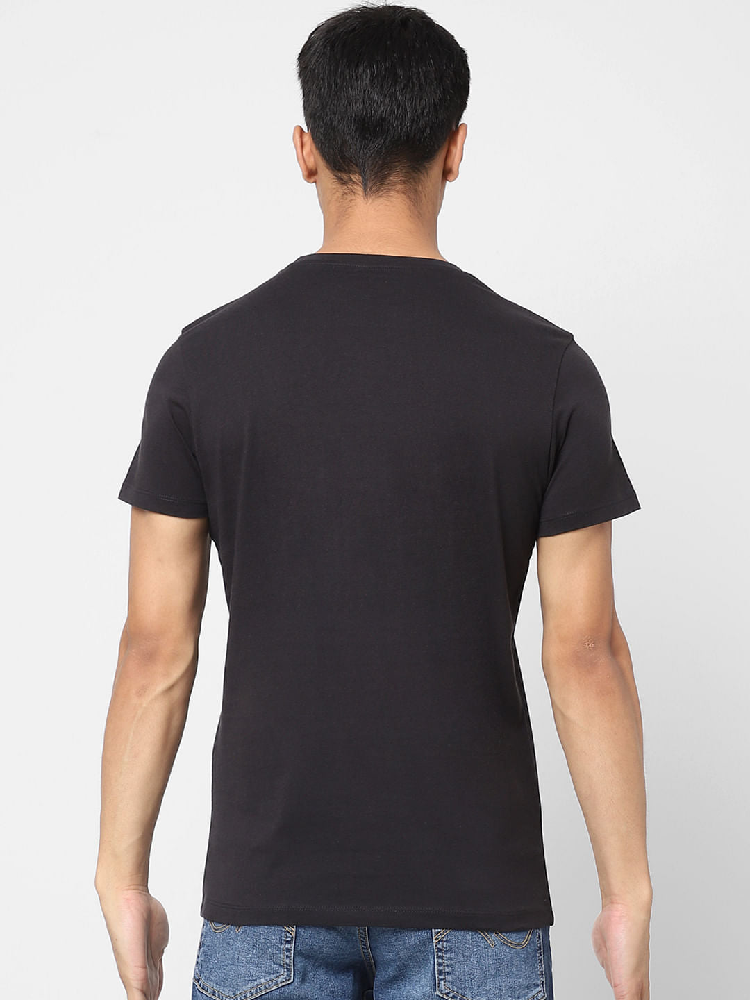 Black Logo Print Crew Neck T-shirt