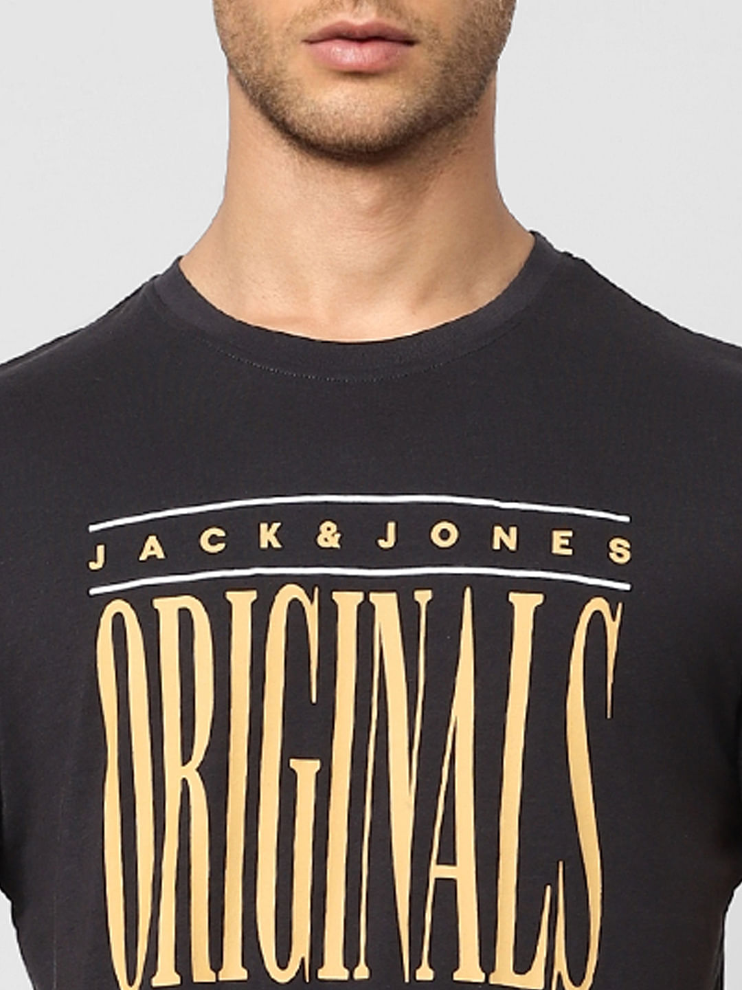 Black Logo Print Crew Neck T-shirt
