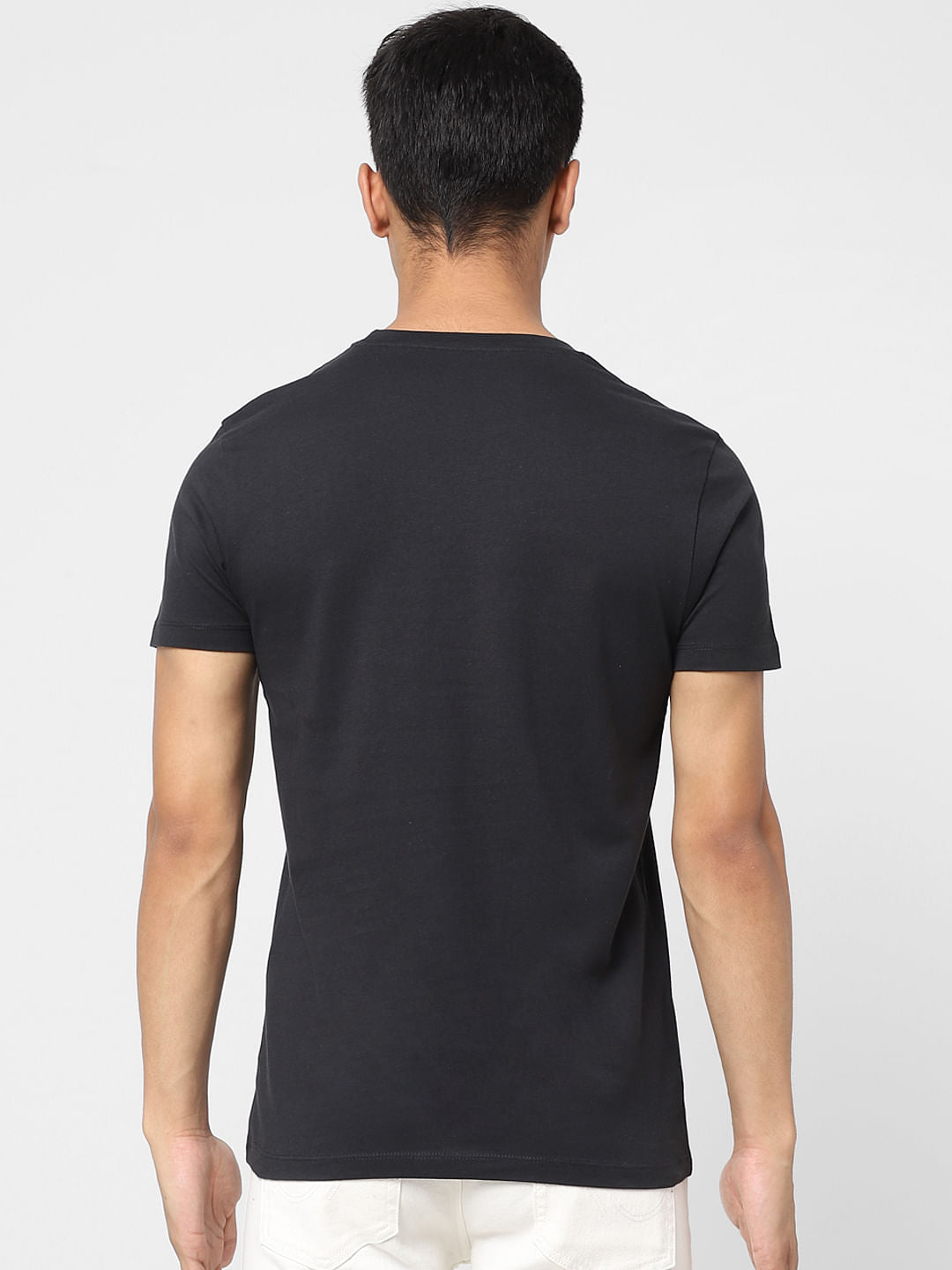 Black Logo Print Crew Neck T-shirt