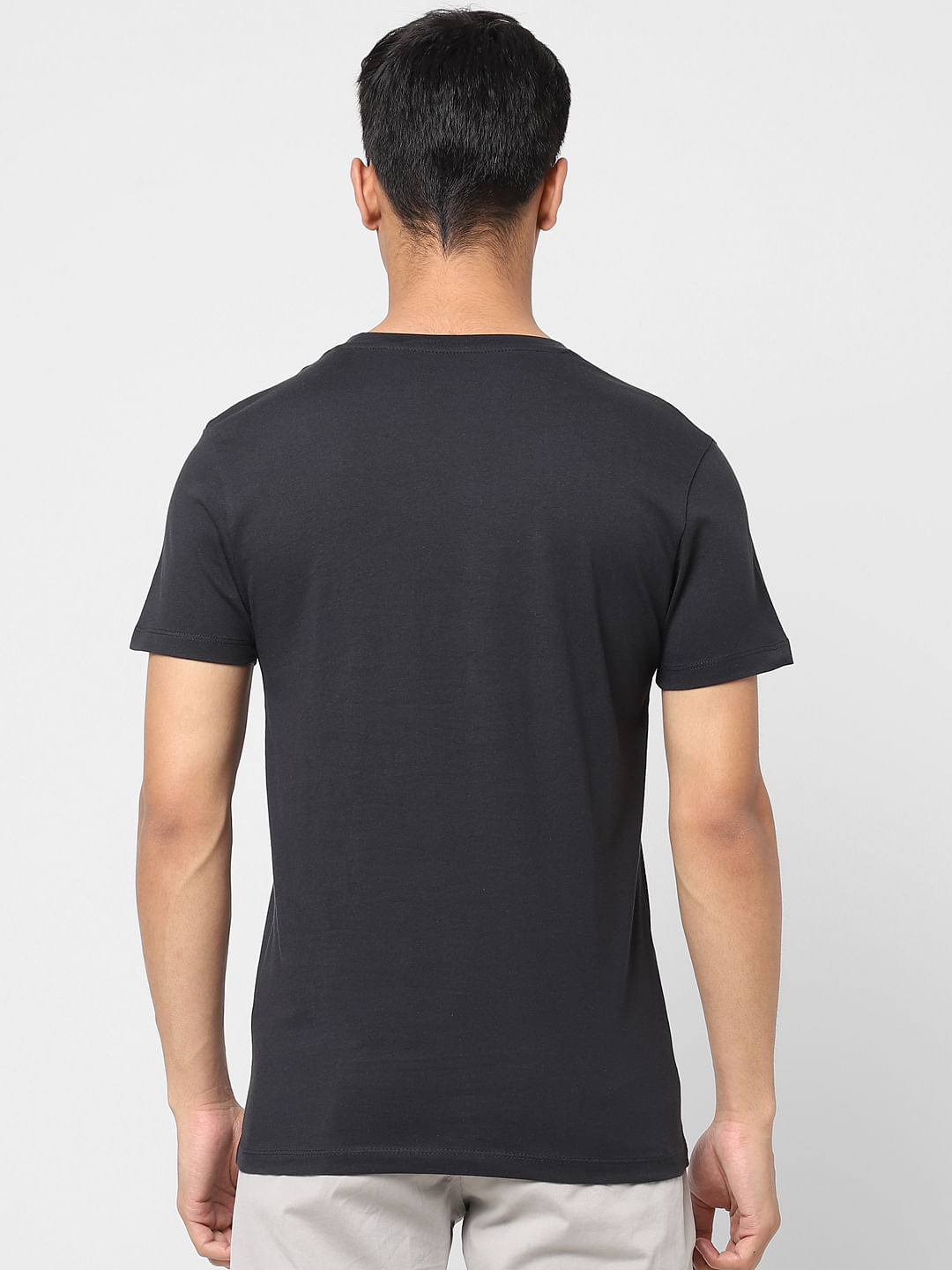 Black Logo Print Crew Neck T-shirt