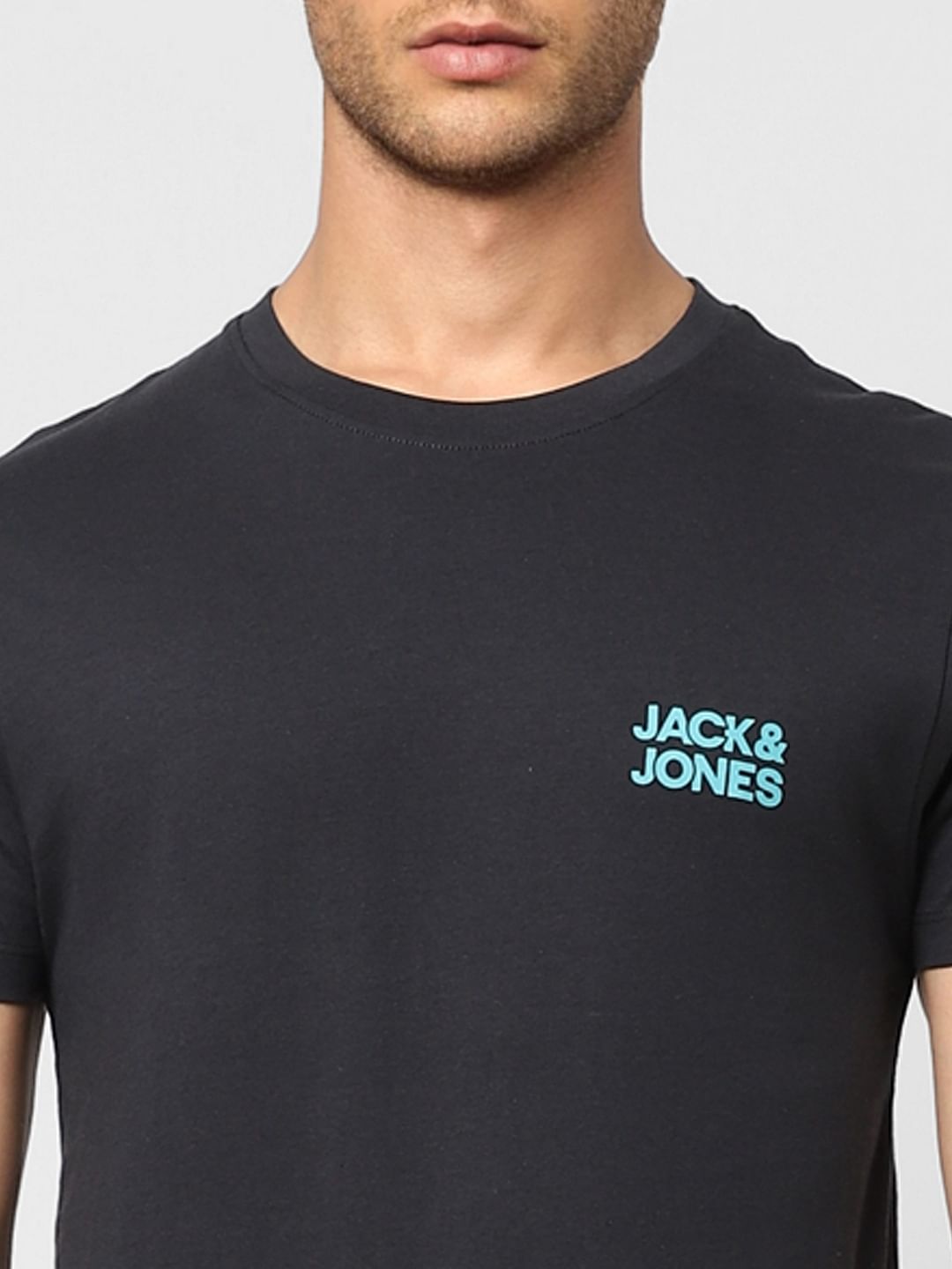 Black Logo Print Crew Neck T-shirt