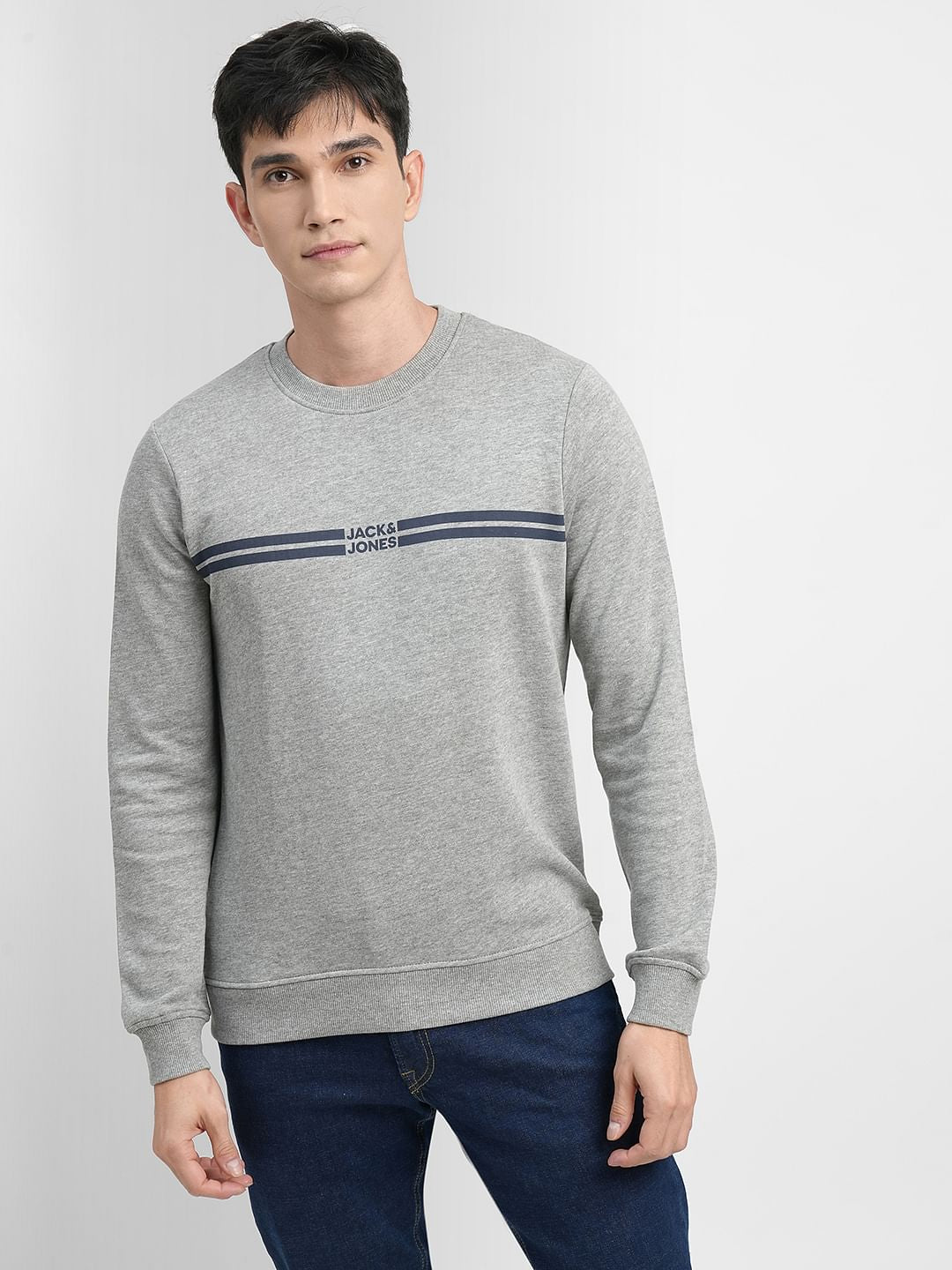Grey Logo Print Sweatshirt