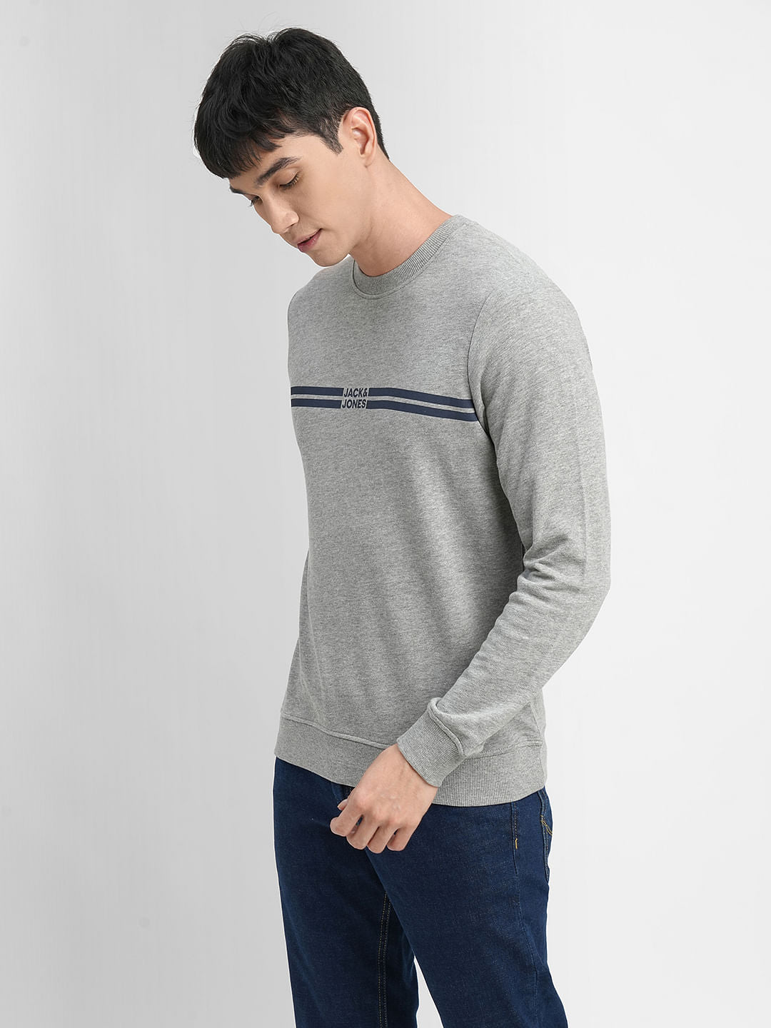 Grey Logo Print Sweatshirt
