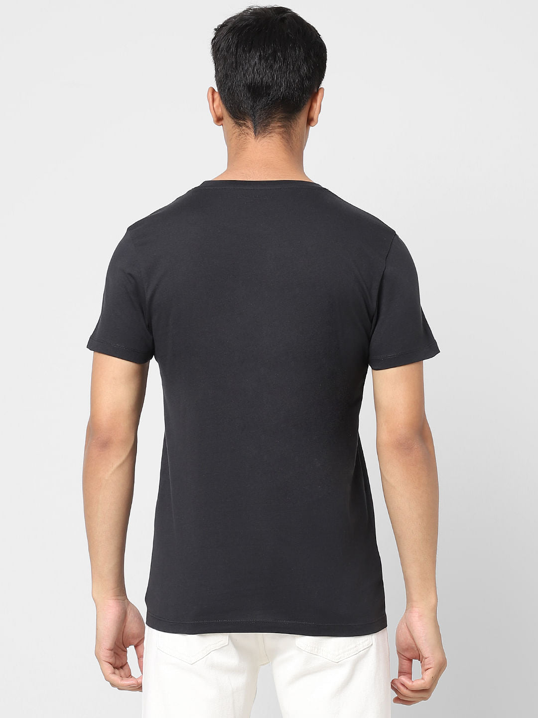 Black Logo Print Crew Neck T-shirt