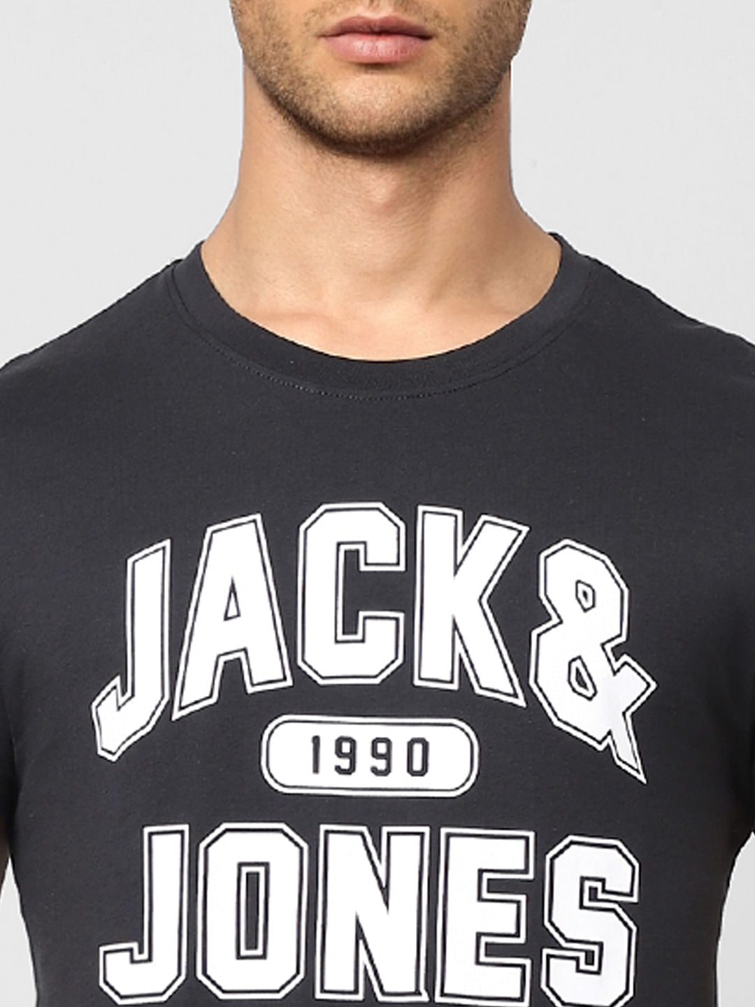 Black Logo Print Crew Neck T-shirt