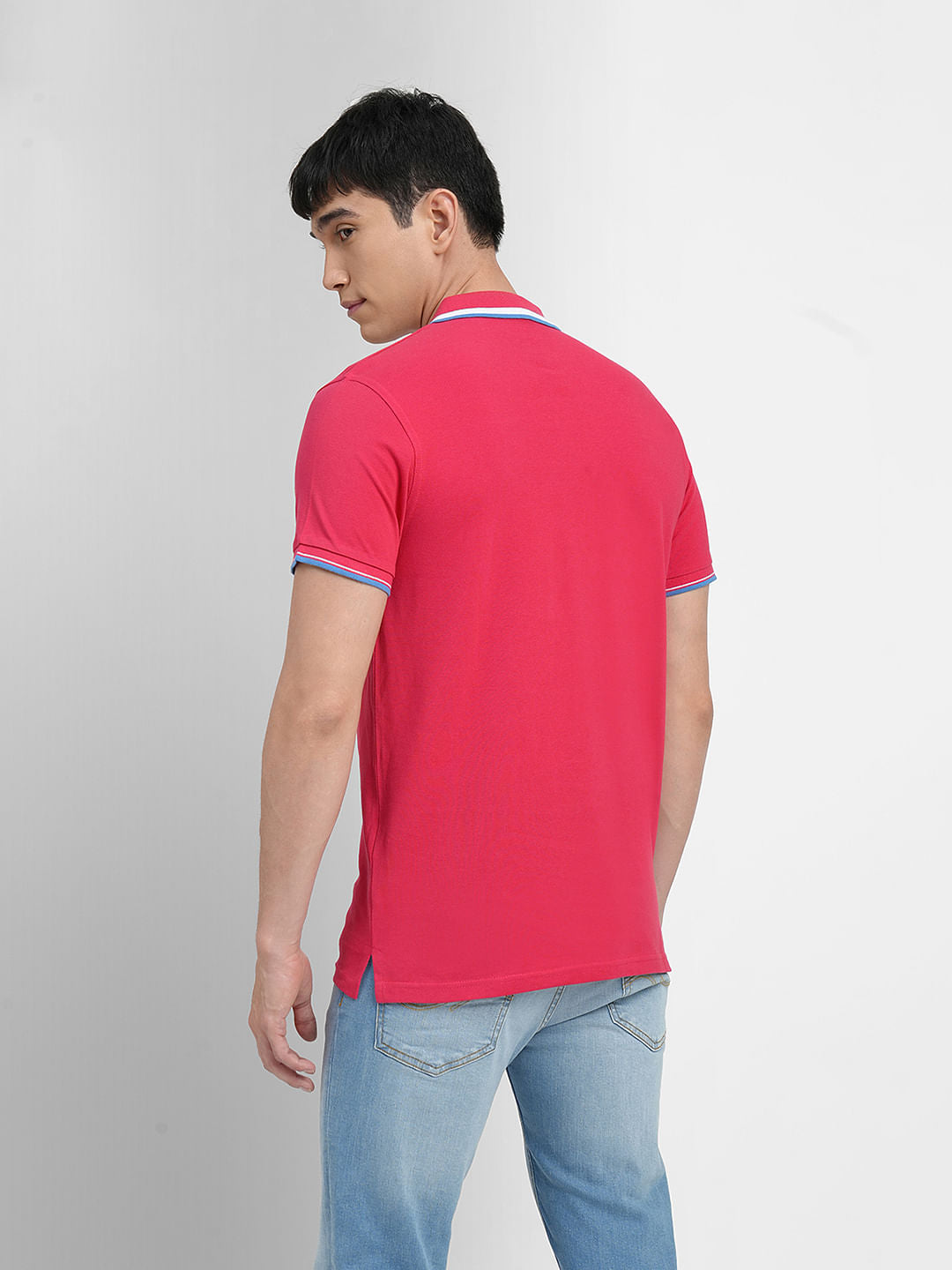 Pink Polo Neck T-shirt