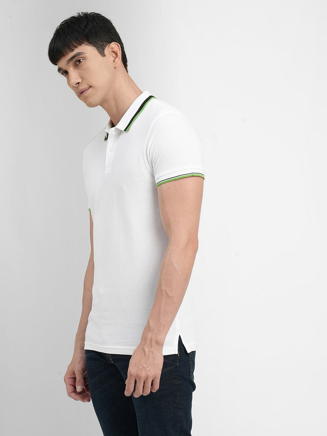 White Polo Neck T-shirt