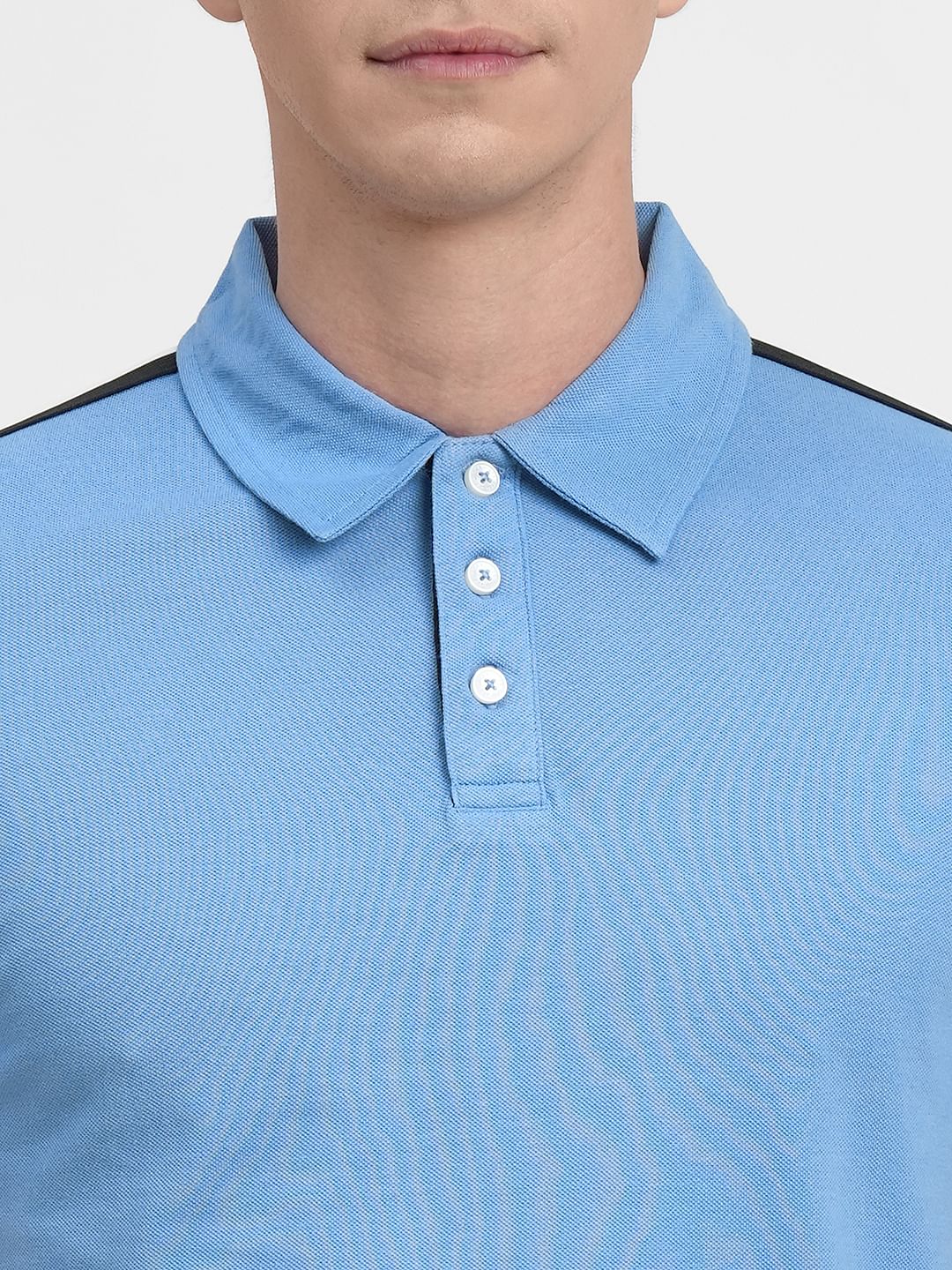 Blue Polo Neck T-shirt