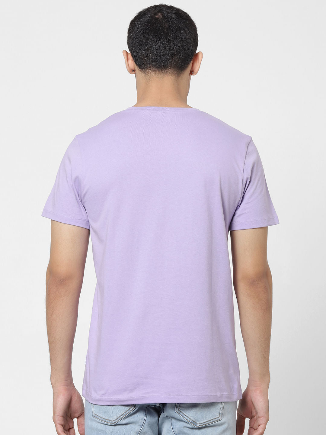 Lilac Logo Print Crew Neck T-shirt