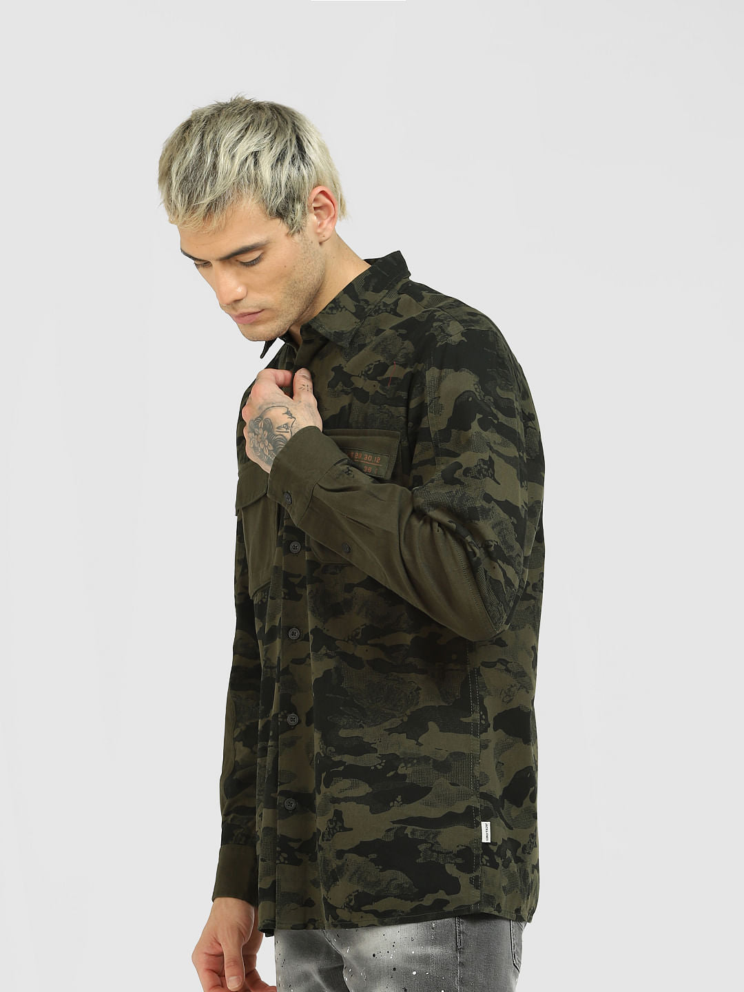 Green Camo Full Sleeves Shirt