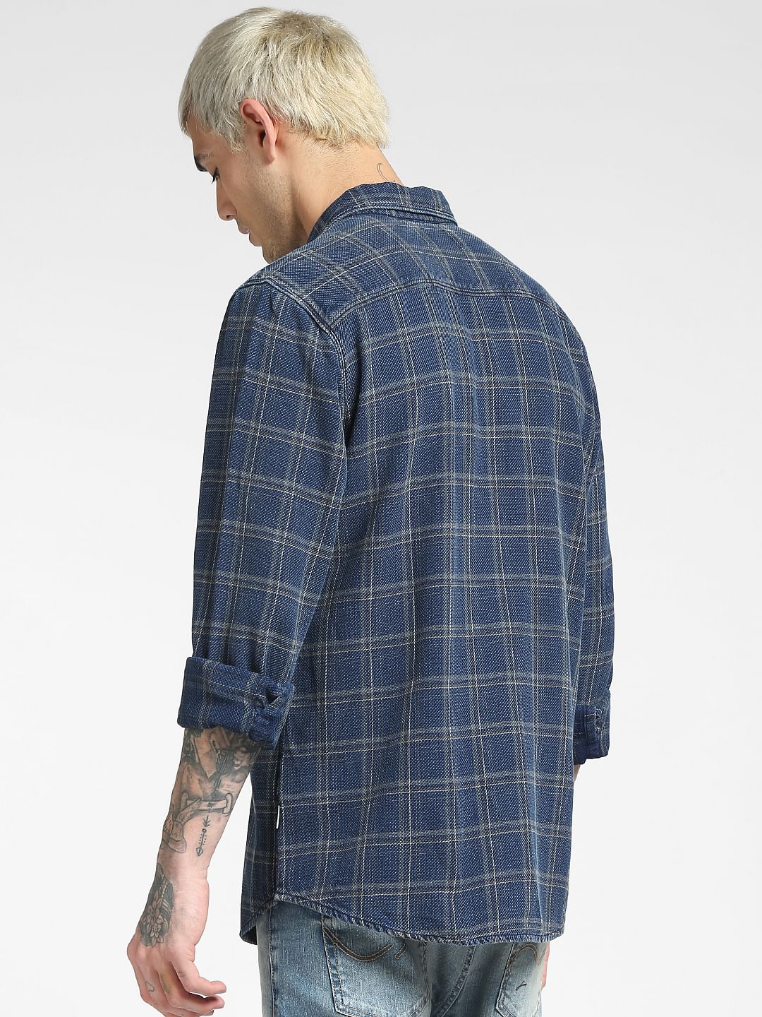 Blue Check Full Sleeves Shirt